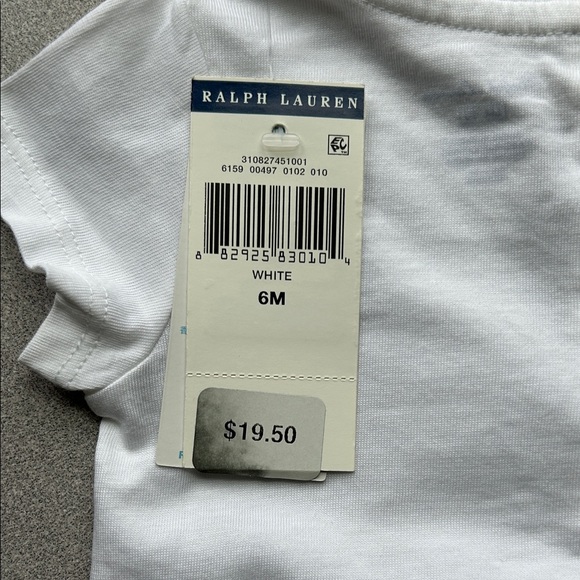 NWT Ralph Lauren White Short Sleeve Tee with Navy Polo Pony - Picture 4 of 4